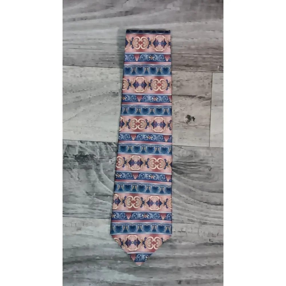 Oscar De La Renta Silk Colorful Vintage Classic Business Event Occasion Tie
